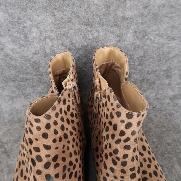Cat & Jack Shoe Girls 4 Bootie Animal Print Casual Kid Brown Side Zip Ankle Boot - Picture 3 of 12